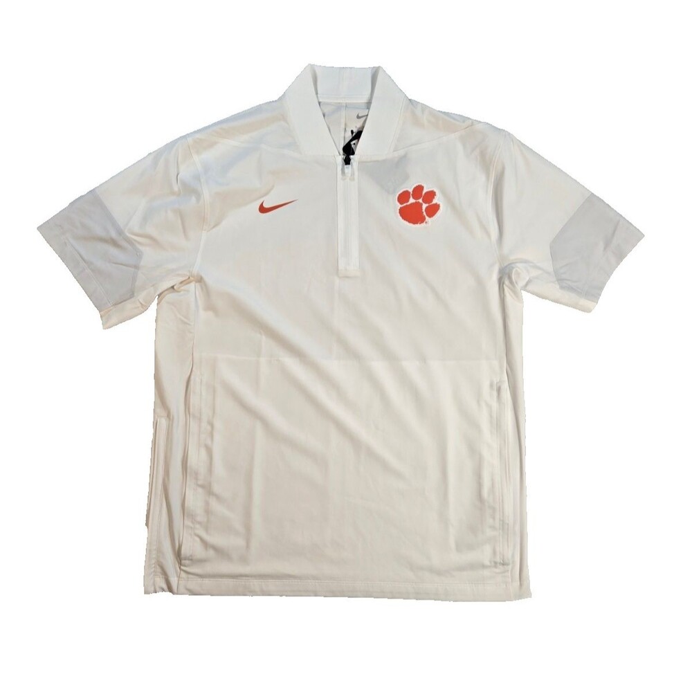 Nike Clemson Tigers Dri-FIT 1/4 Zip Short Sleeve Performance Top Mens Medium NWT
